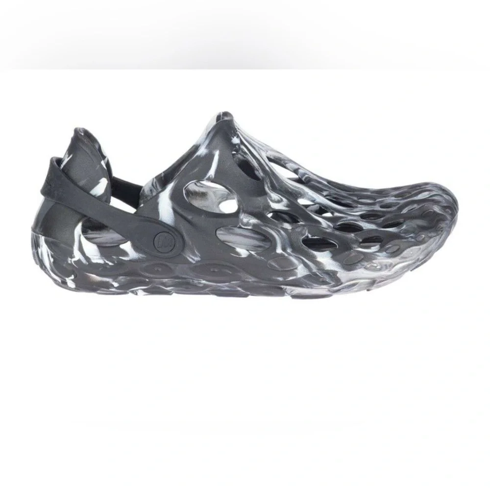 Merrell Hydro Moc Black White Marbled Slip On Water Shoe Heel Strap Size 8